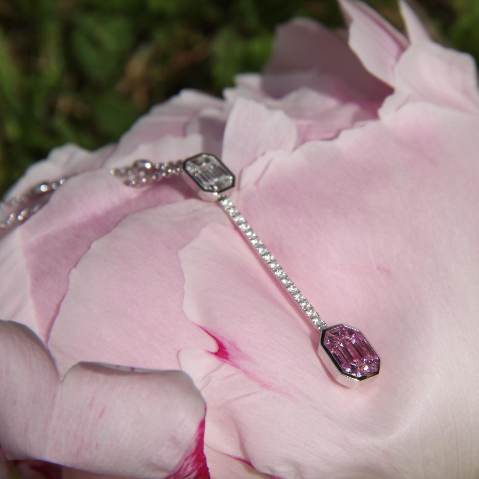 Stenzhorn Muse Pantoni pink sapphire and diamond necklace