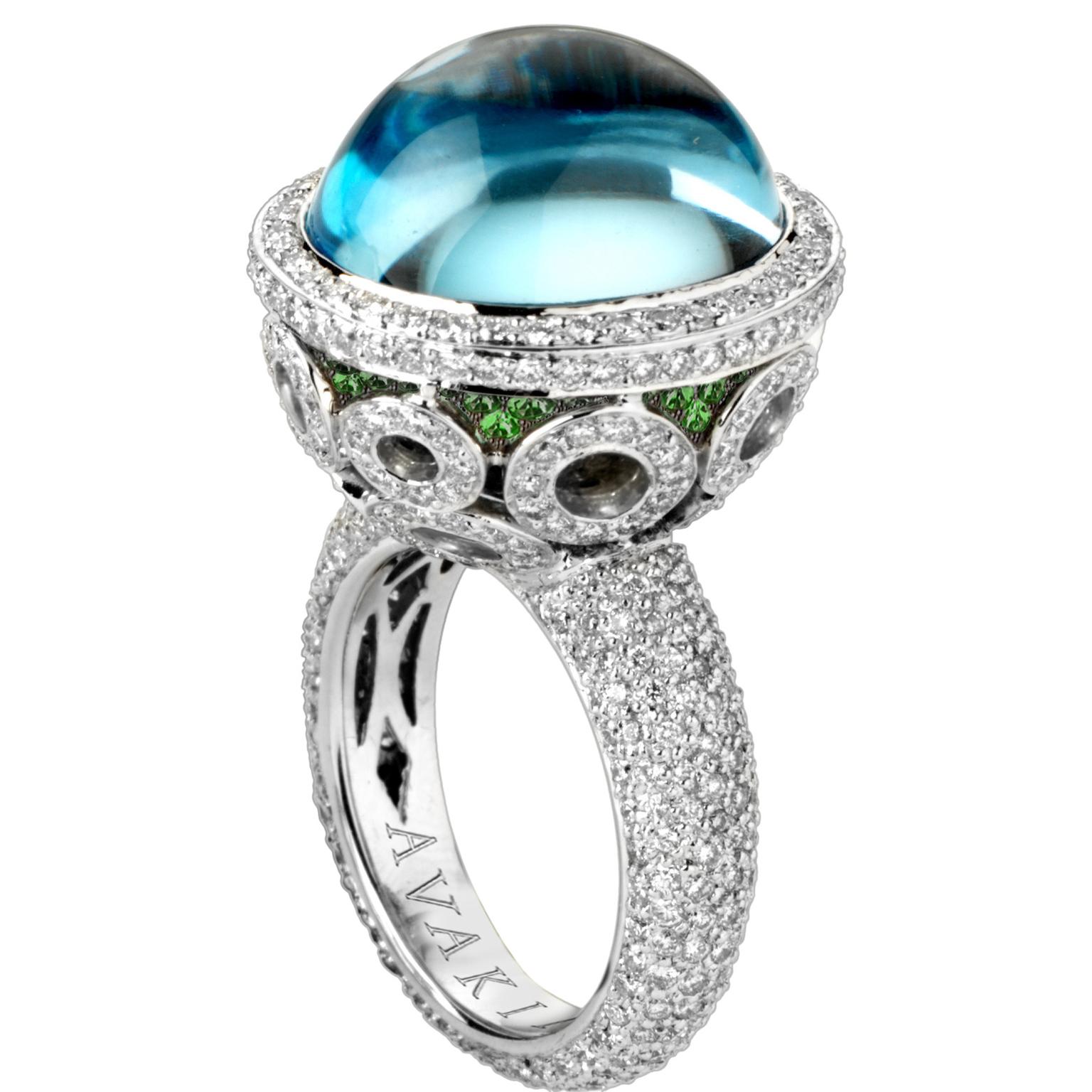 Avakian blue topaz Galaxy ring