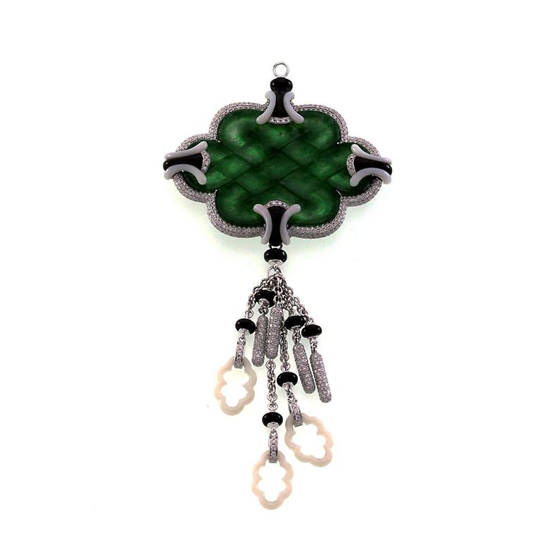 Edward Chiu jade and diamond pendant