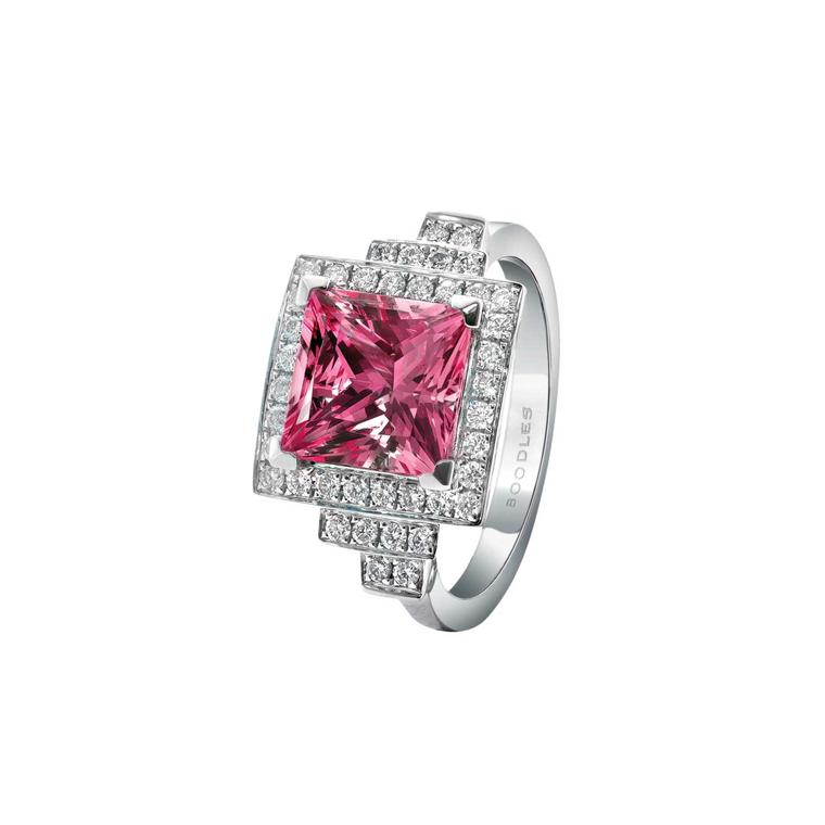 Boodles Savoy pink tourmaline ring