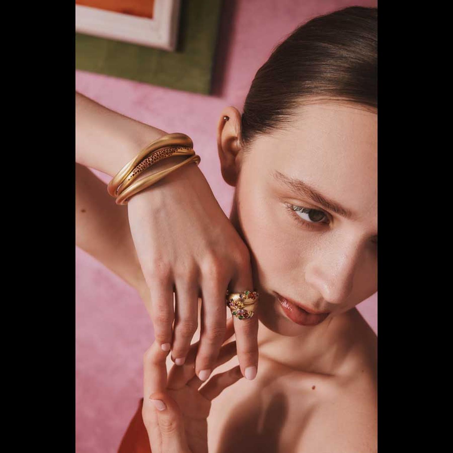 Nada Ghazal Whispers of Joy on model Disco ring