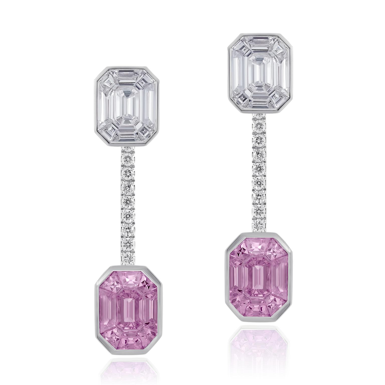 Stenzhorn Muse Pantoni pink sapphire and diamondearrings