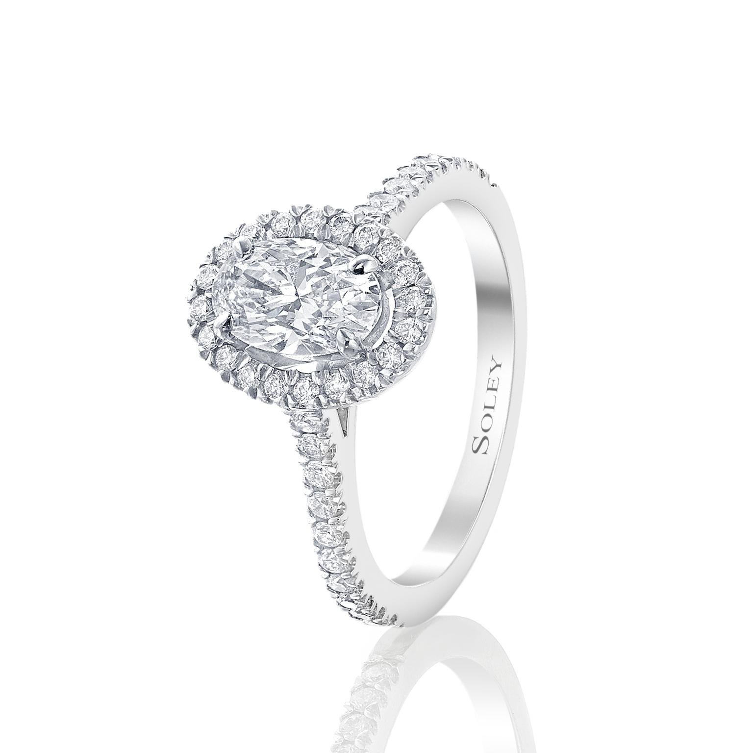 Soley London oval cut diamond engagement ring