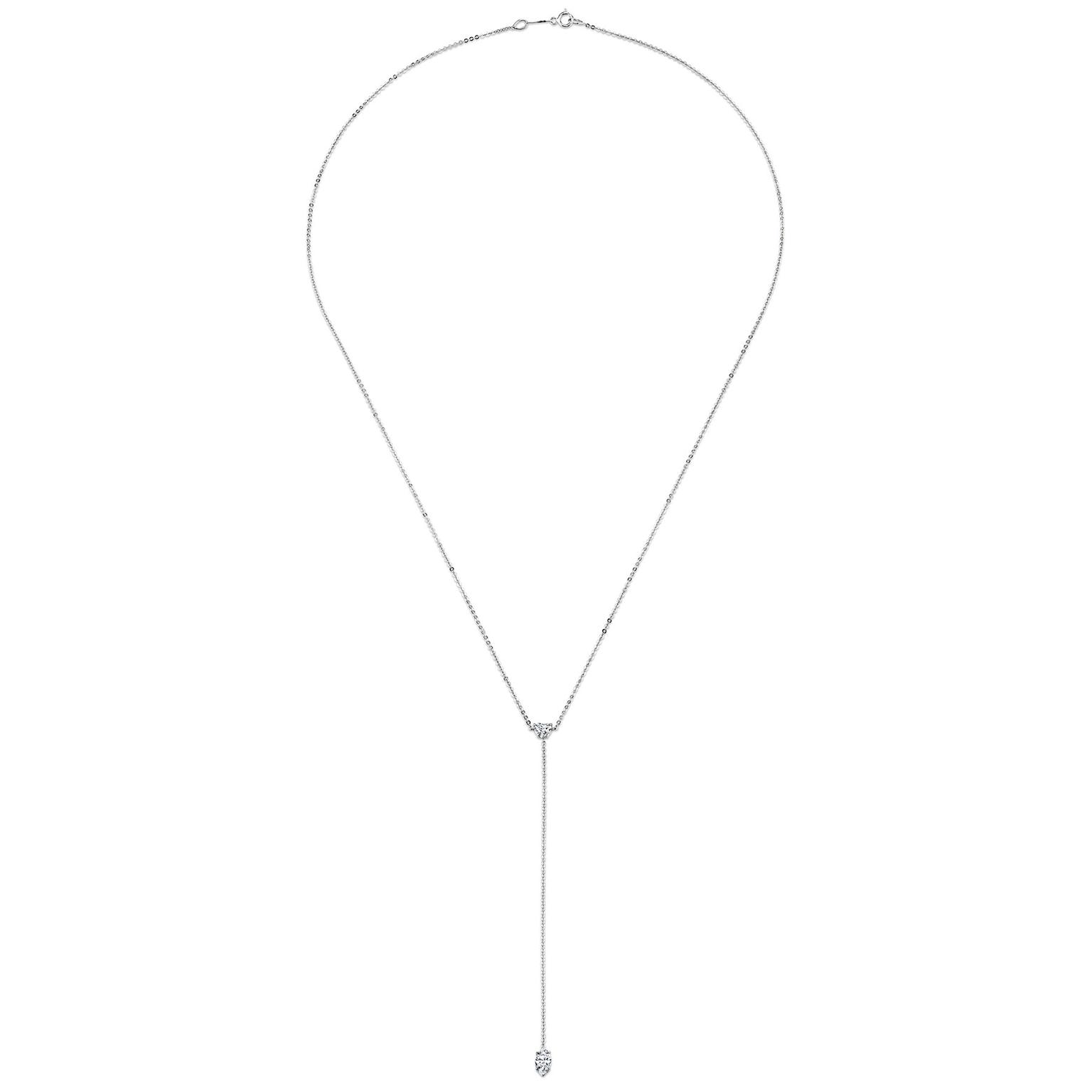 Anita Ko heart and marquis diamond lariat necklace