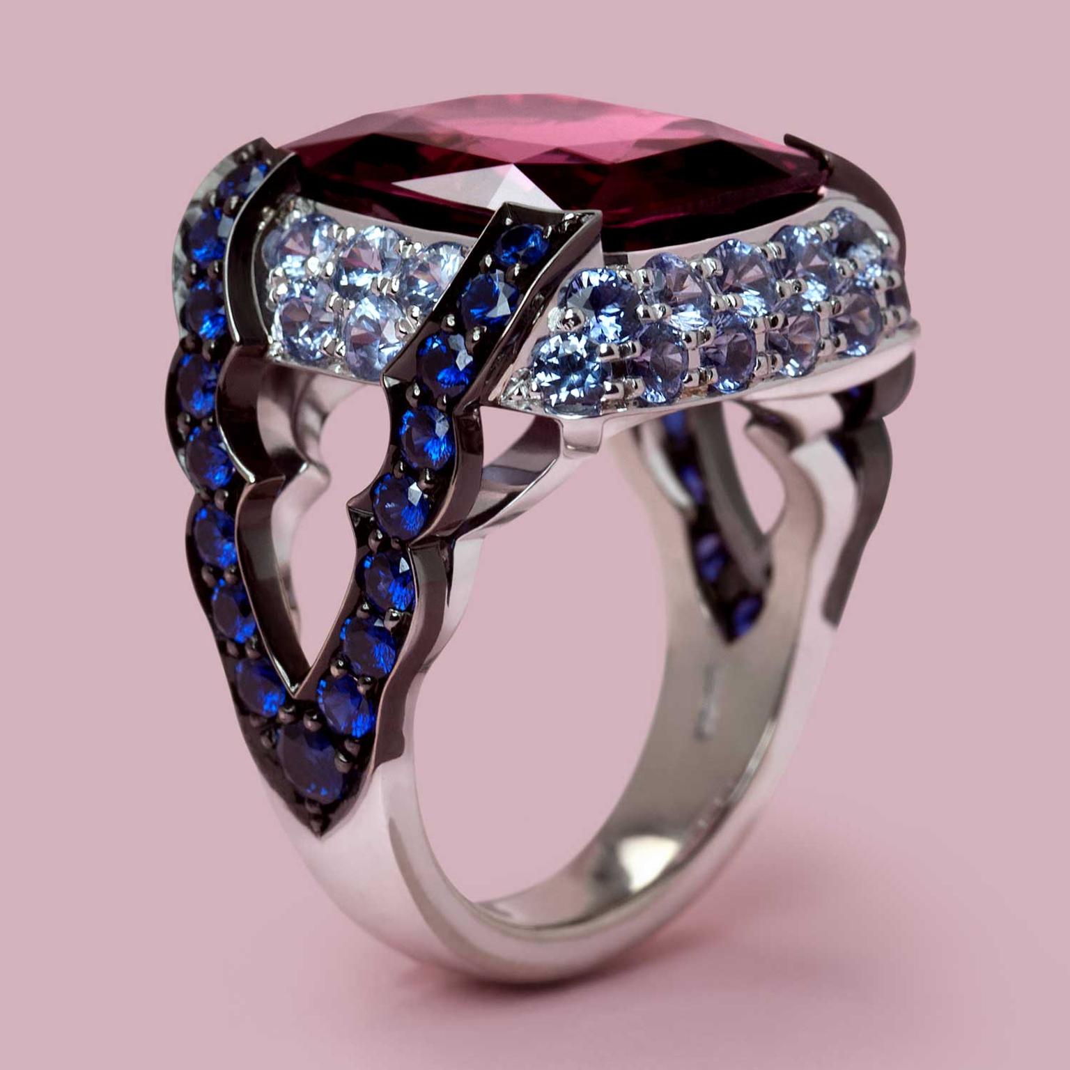 Ming Lampson Violet rhodolite ring