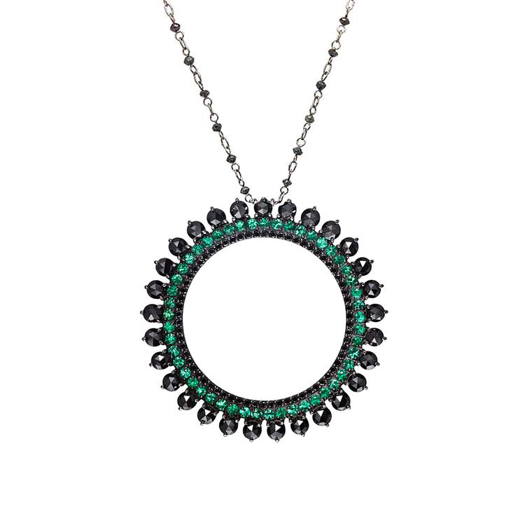 Carla Amorim Vitoria Regia emerald and diamond pendant