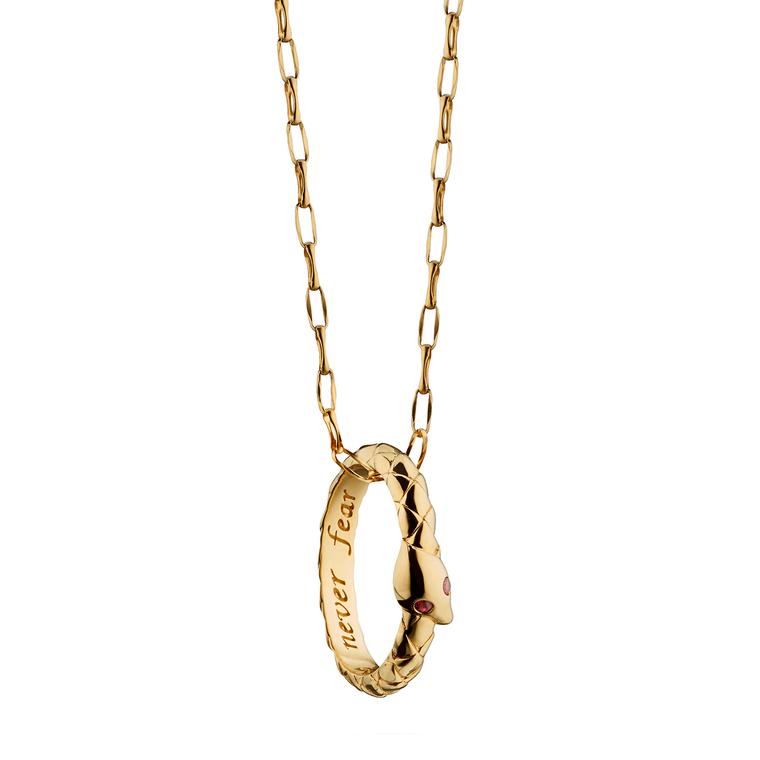 Poesy snake gold necklace