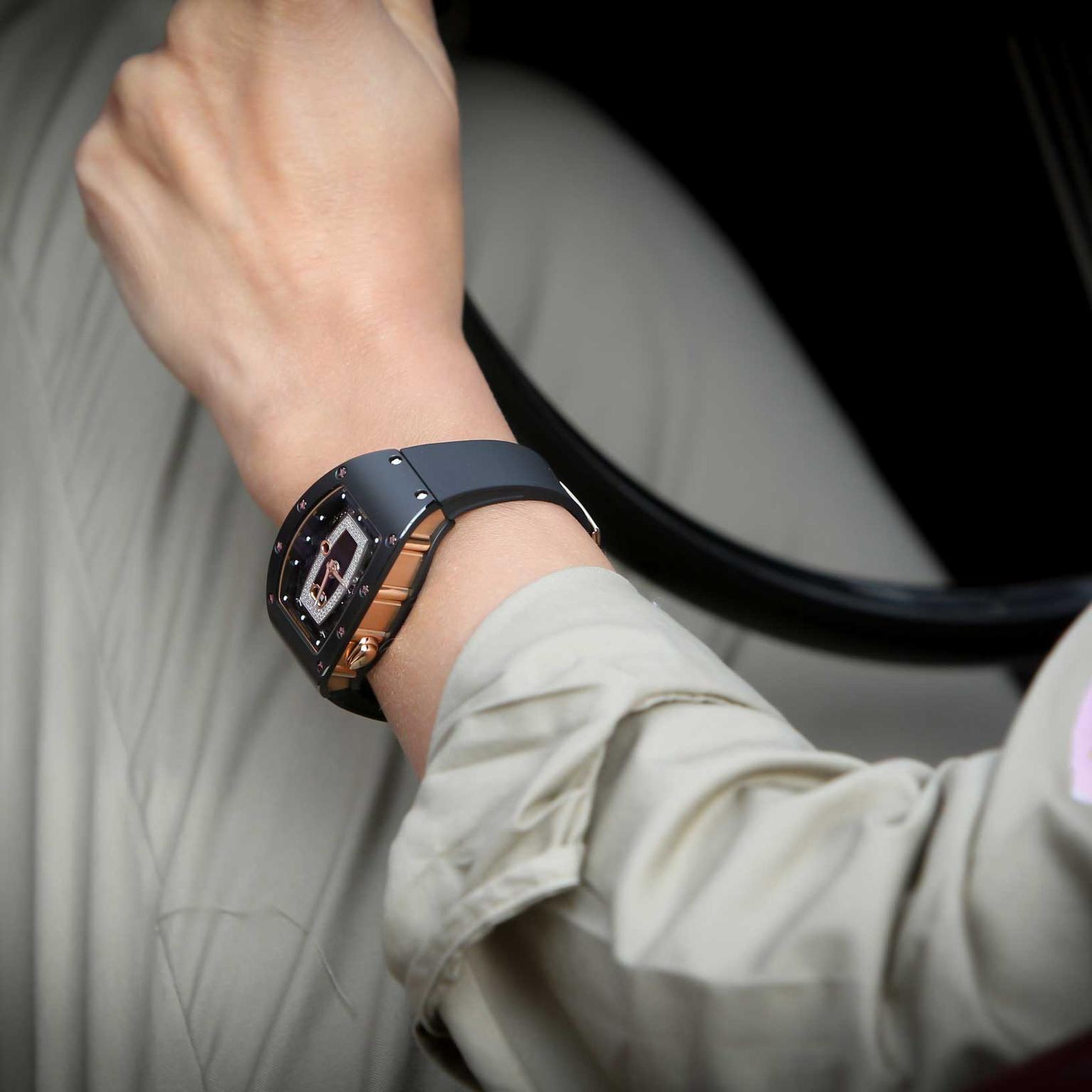 Richard Mille RM 07-01 ladies' watch worn at Rallye des Princesses, image courtesy of Didier Gourdon