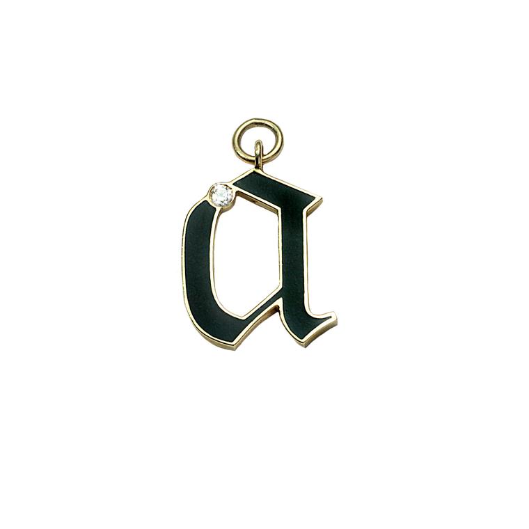 Diamond initial alphabet charm 