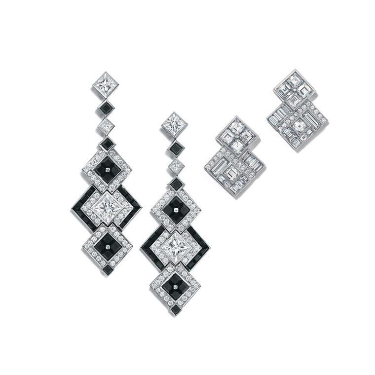 Tiffany Masterpieces onyx and diamond earrings