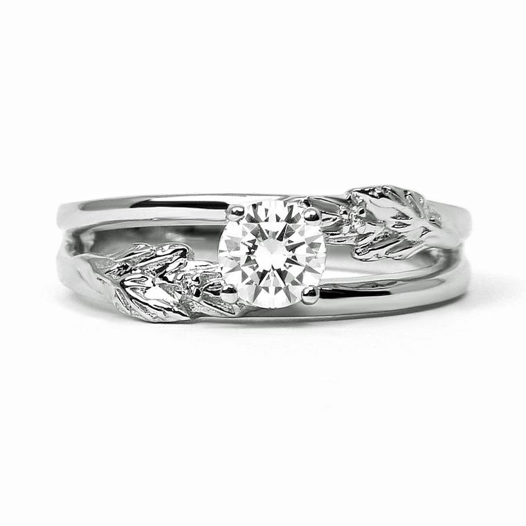 Arabel Lebrusan Royal Oak engagement ring in white Fairtrade gold