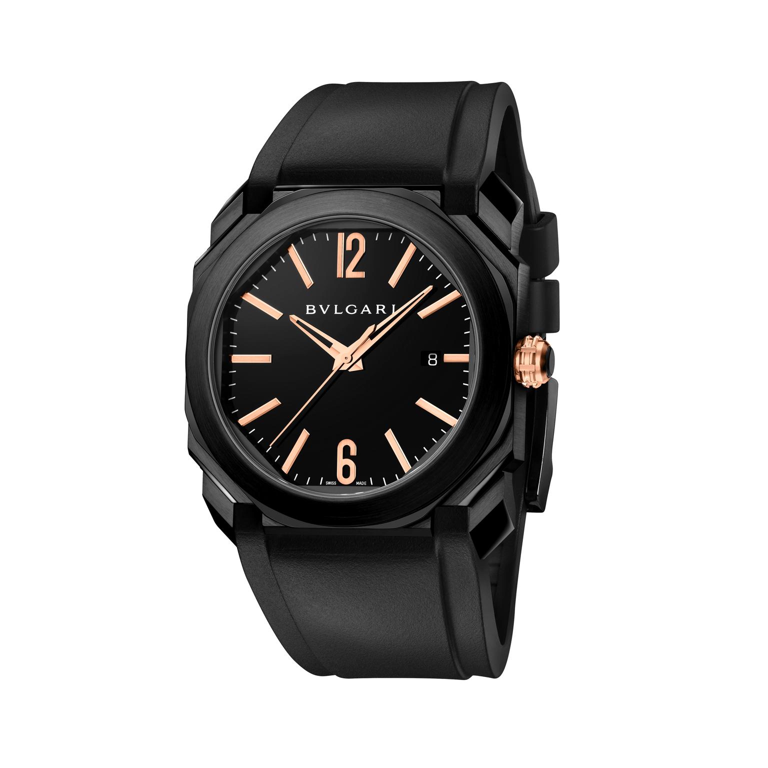 Bulgari Octo Tuttonero watch white background