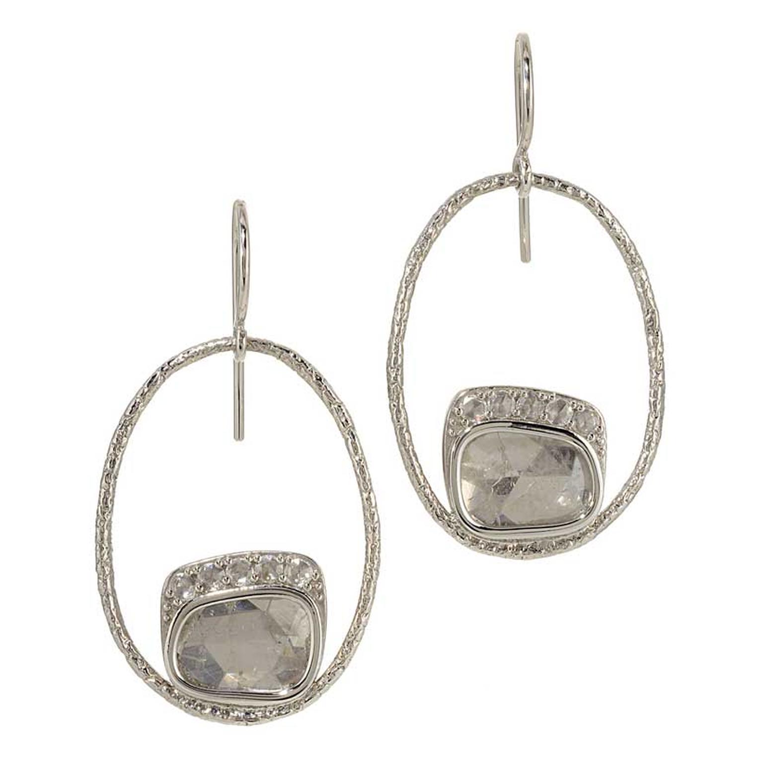 Susan Wheeler white diamond earrings