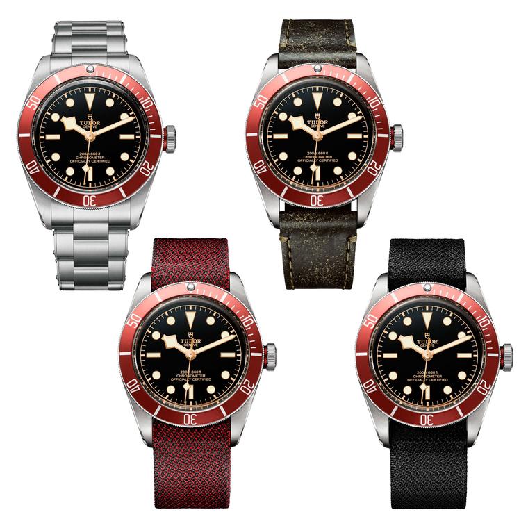 Tudor Heritage watches with metal bracelet and leather strap 