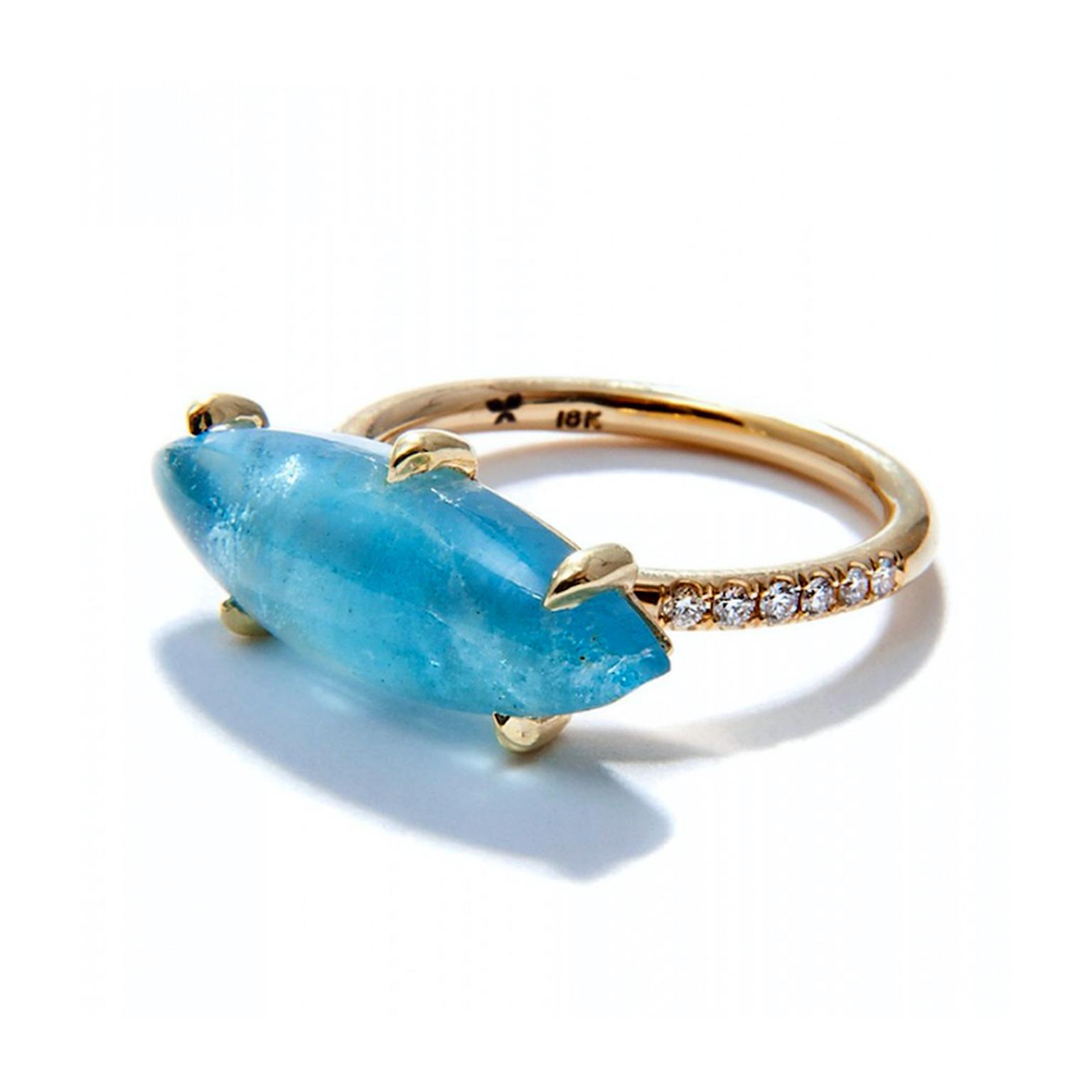 Jordan Alexander marquise aquamarine ring