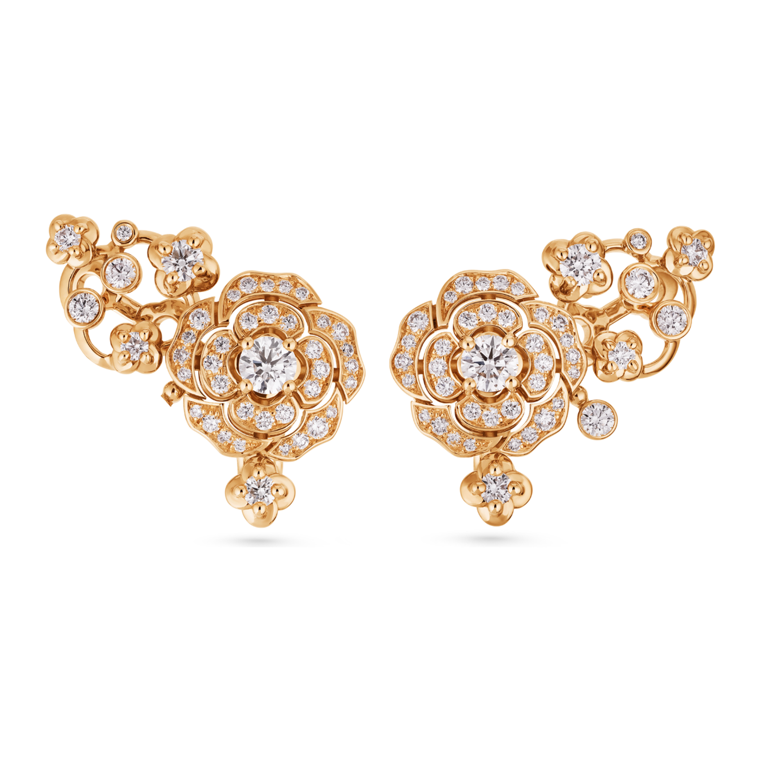 Chanel Bouton de Camelia crawling earrings