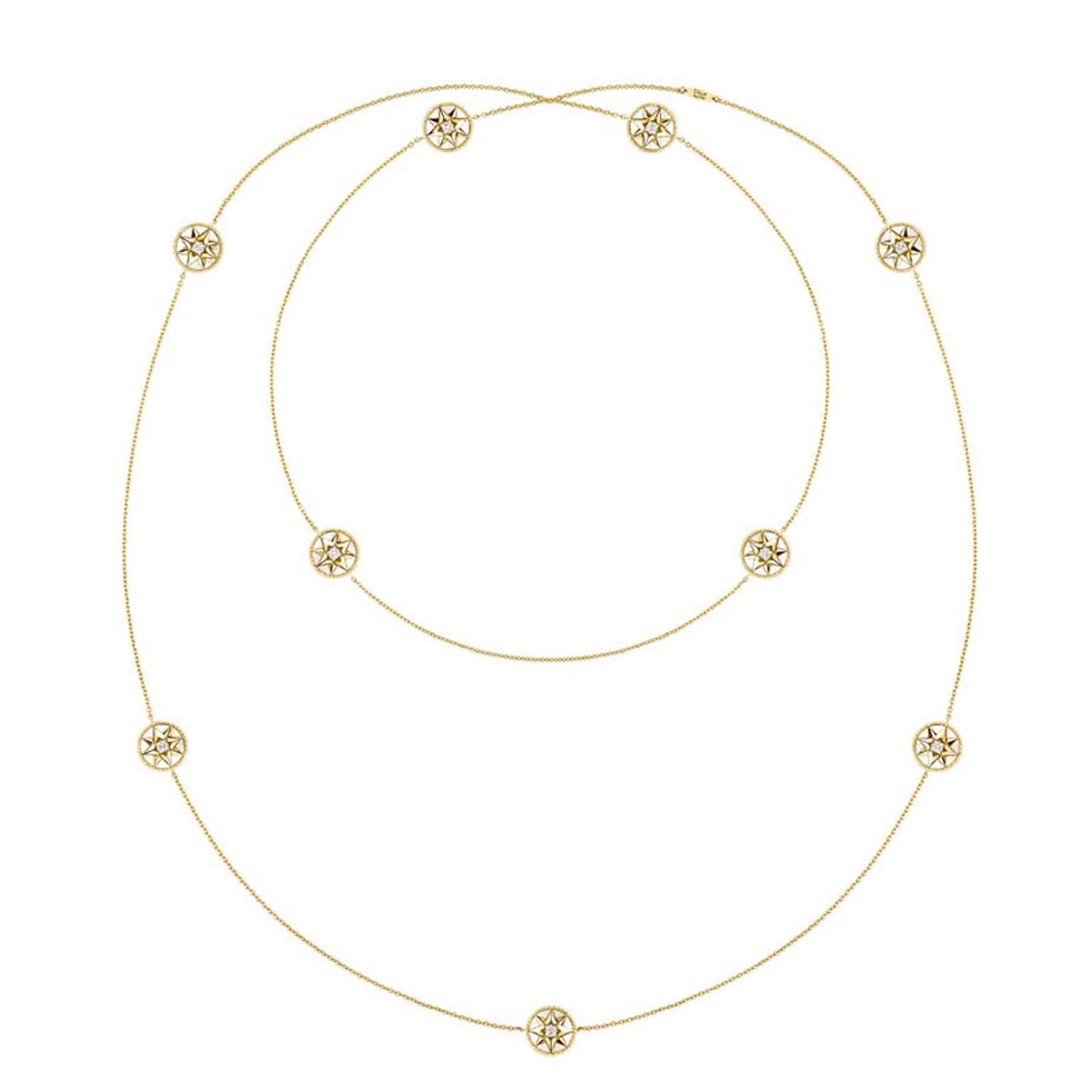 Rose Des Vents Necklace Yellow Gold, Diamonds and Mother-of-Pearl