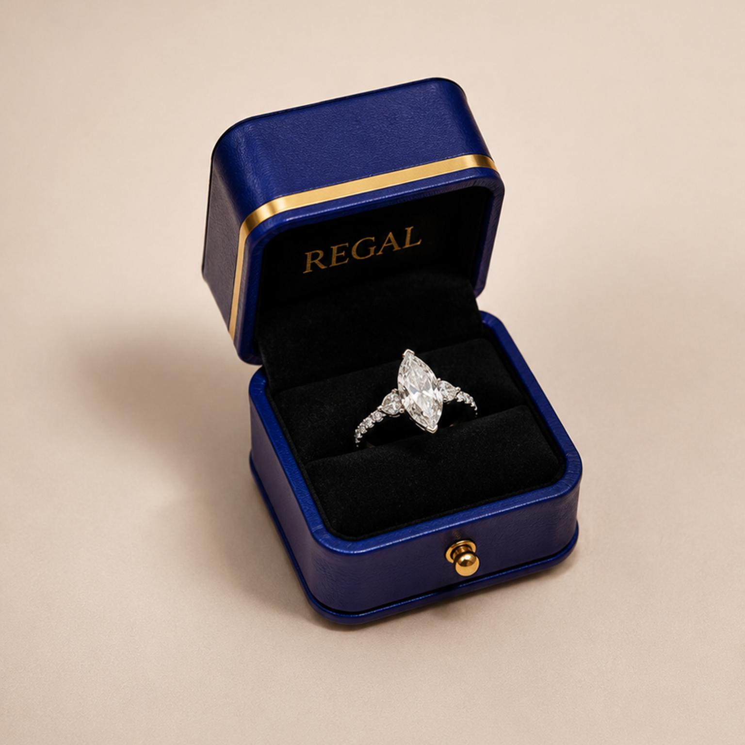 Regal Marquise cut diamond box