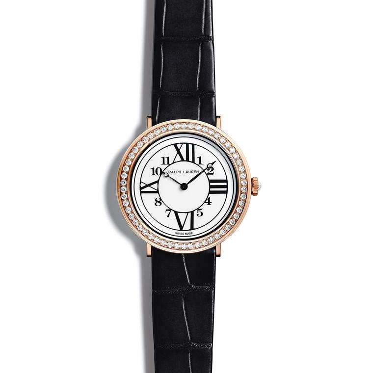 RL888 32mm watch in rose gold with diamonds