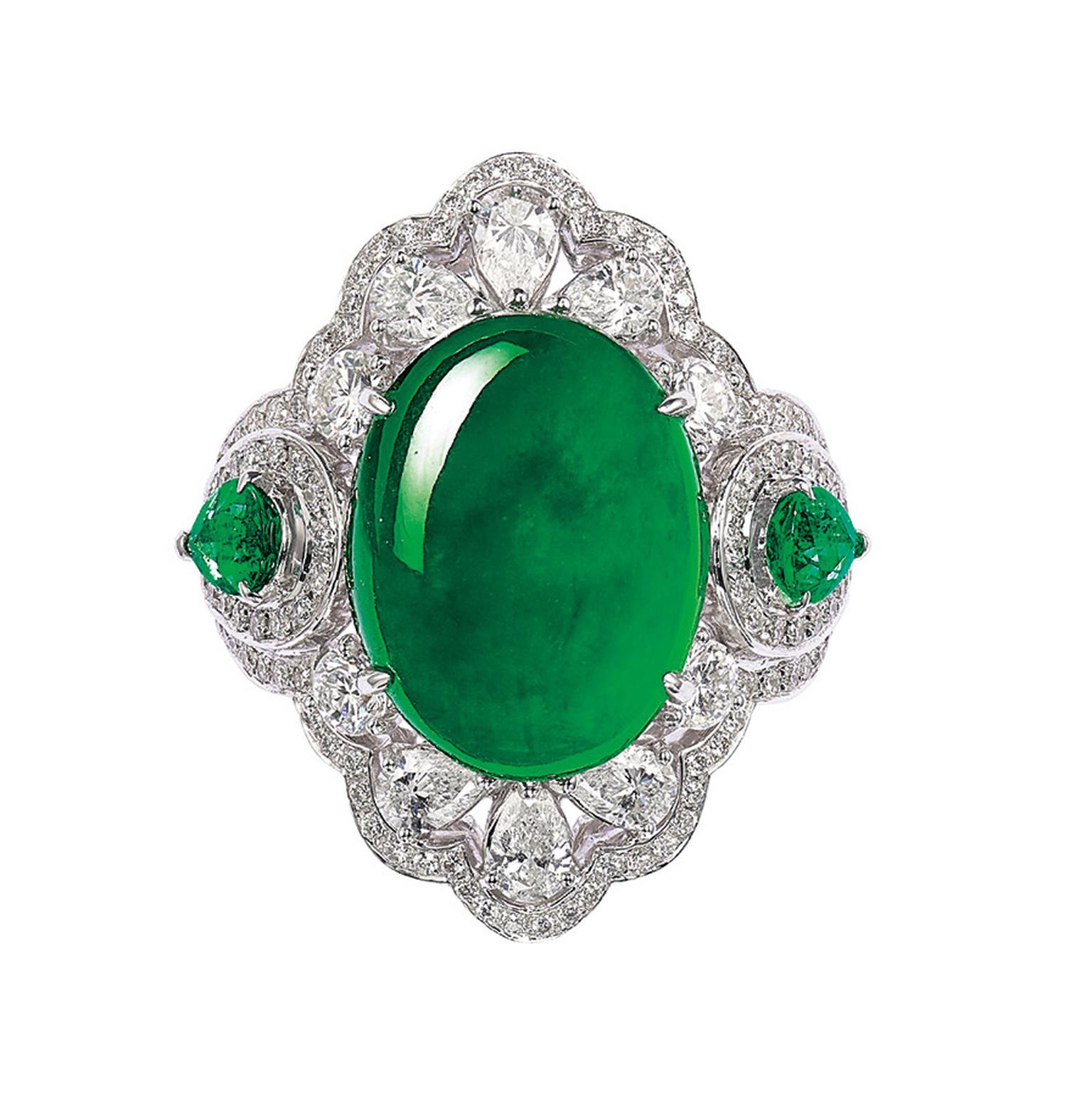 Lot 581 Jadeite Emerald and diamond ring for Phillips