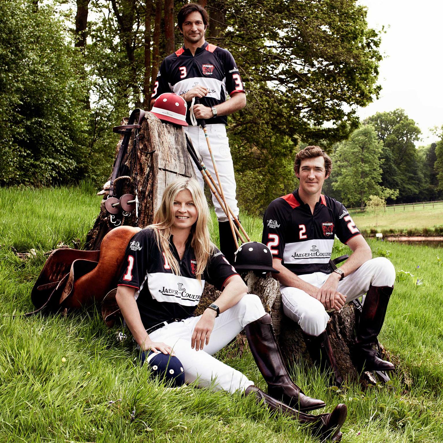 JLC polo ambassadors Clare Mountbatten, Eduardo Novillo Astrada and Luke Tomlinson (copyright Astrid Munoz)