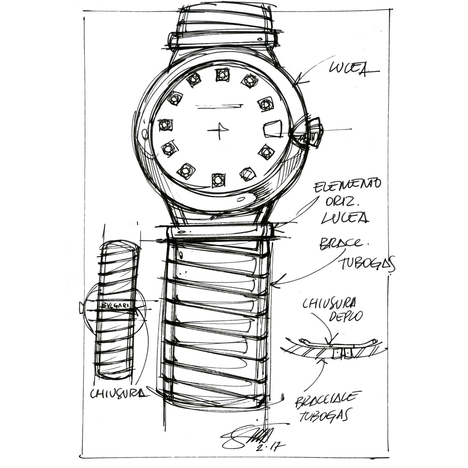 Sketch of Bulgari Lvcea Tubogas new women’s watch 2018