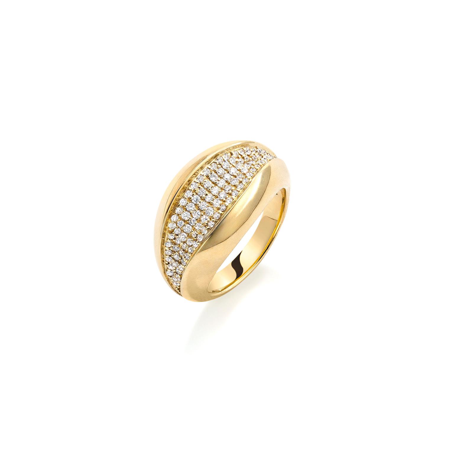 Mappin & Webb Wildfell yellow gold pavé ring
