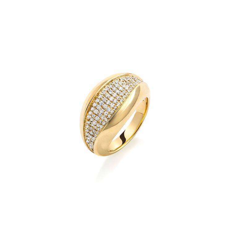 Mappin & Webb Wildfell yellow gold pavé ring