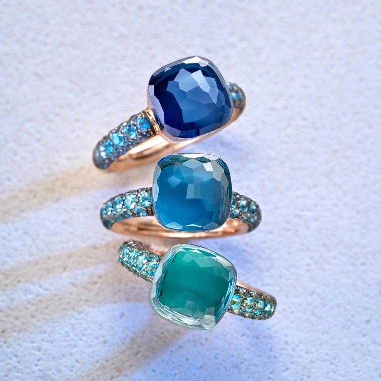 Nudo Deep Blue rings by Pomellato