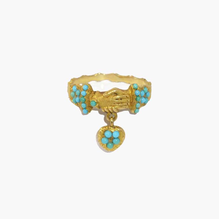 Sandra Cronan georgian clasped hands ring