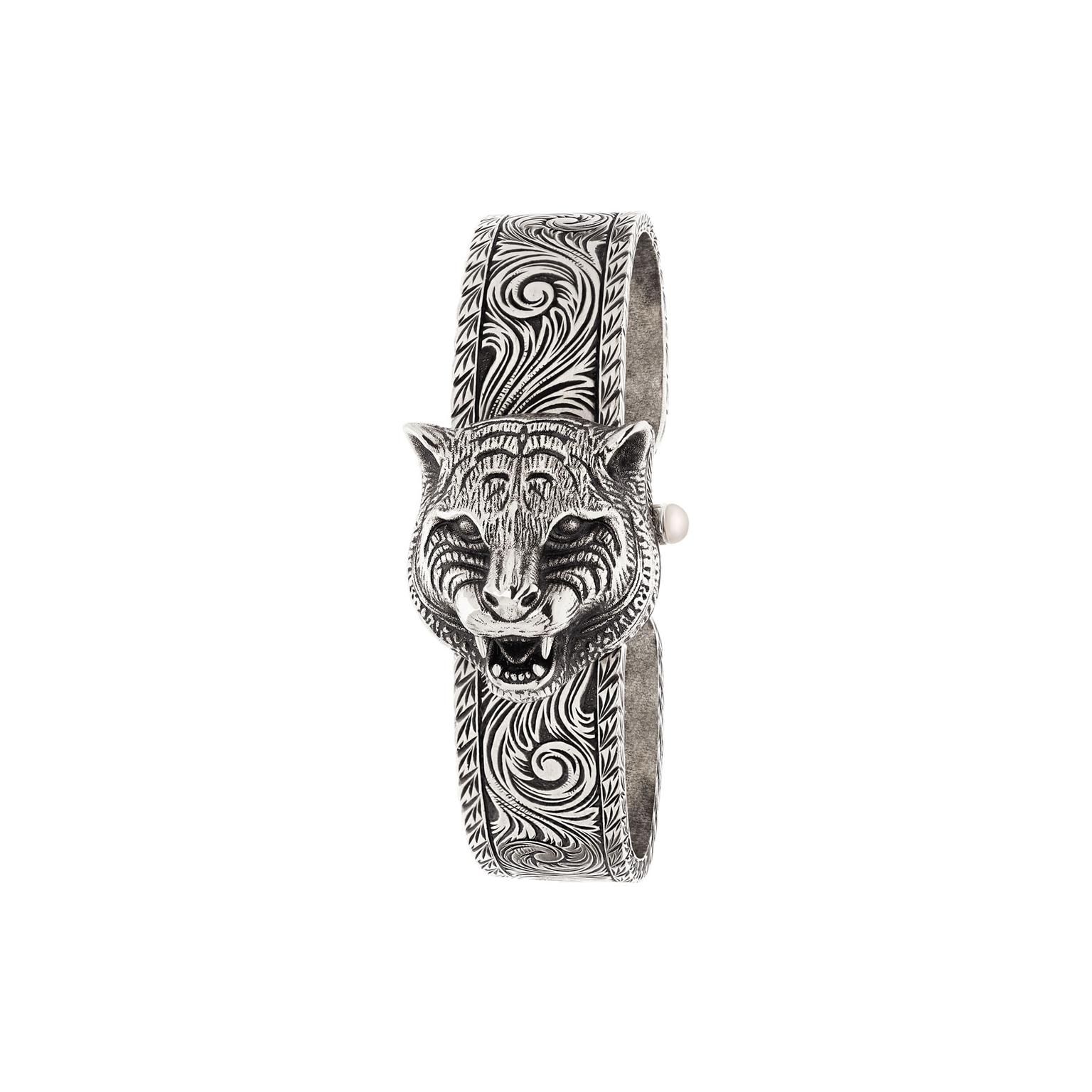 Le Marche des Merveilles tiger watch in steel Gucci The Jewellery Editor