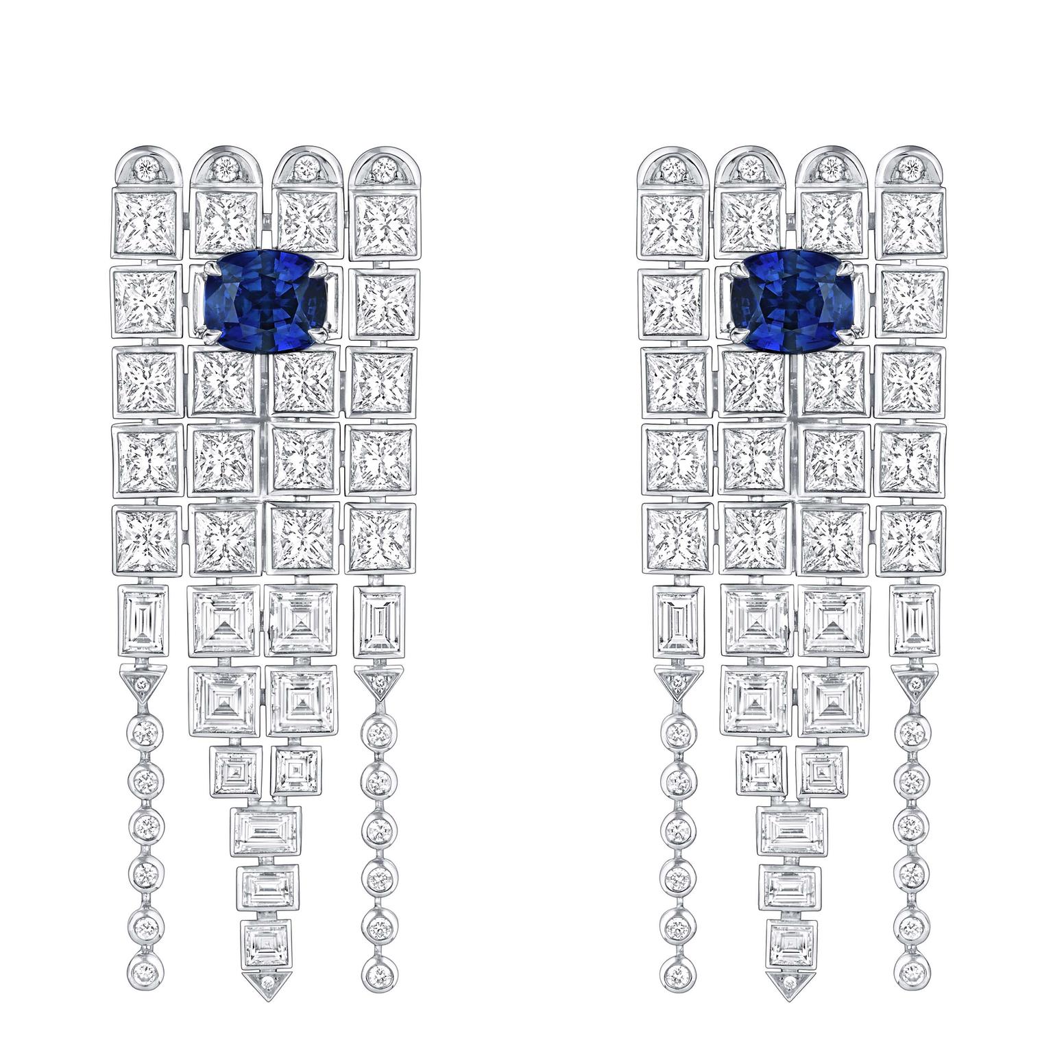 Louis Vuitton Riders of the Knights Le Royaume diamond and sapphire earrings