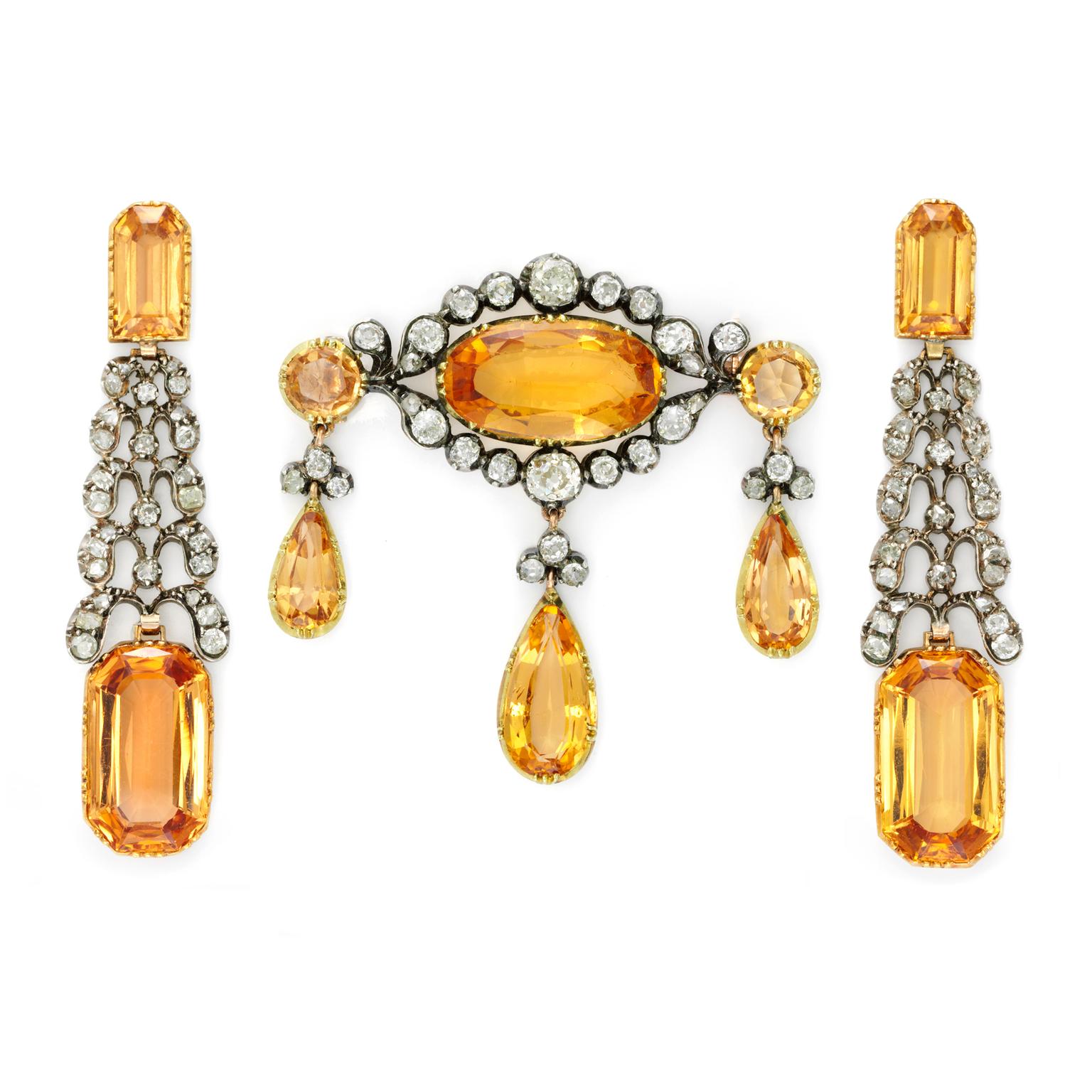 Simon Teakle Georgian topaz demi-parure