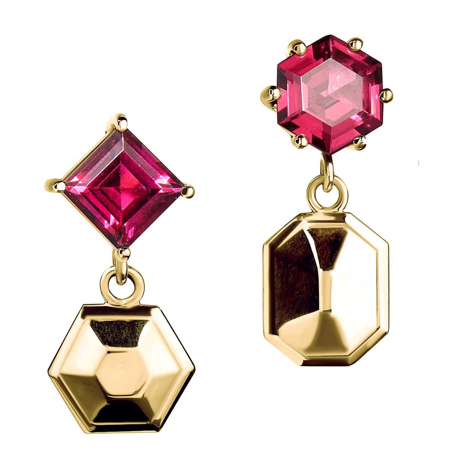 Tessa Packard Puzzle rhodolite garnet earrings