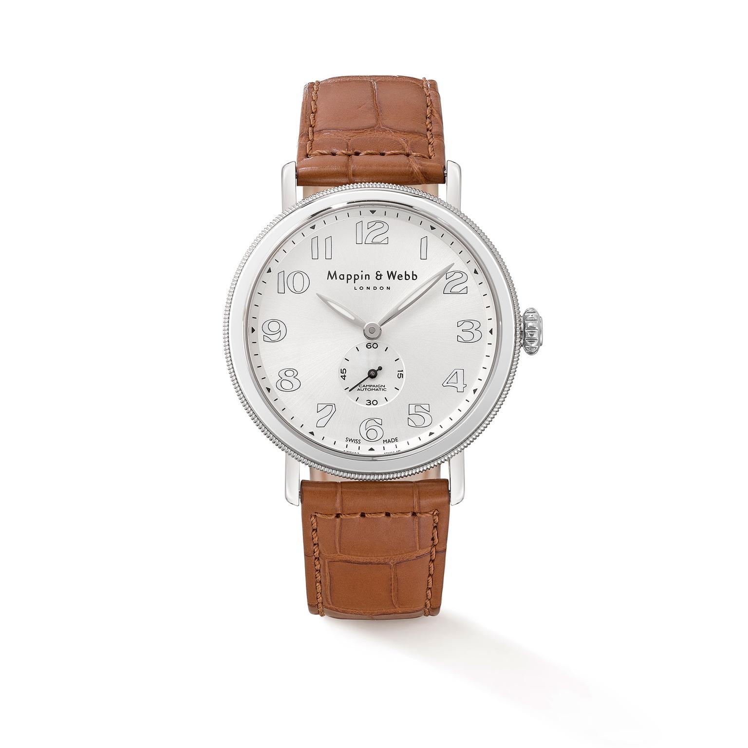 Mappin & Webb Campaign Automatic - tan crocodile skin strap