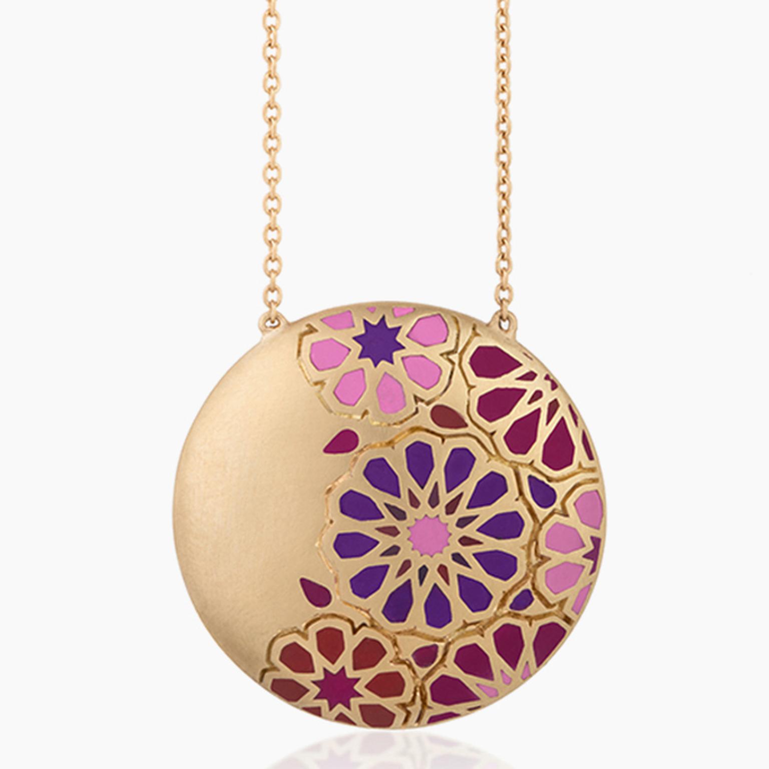 Nada Ghazal My Muse Glory enamel necklace