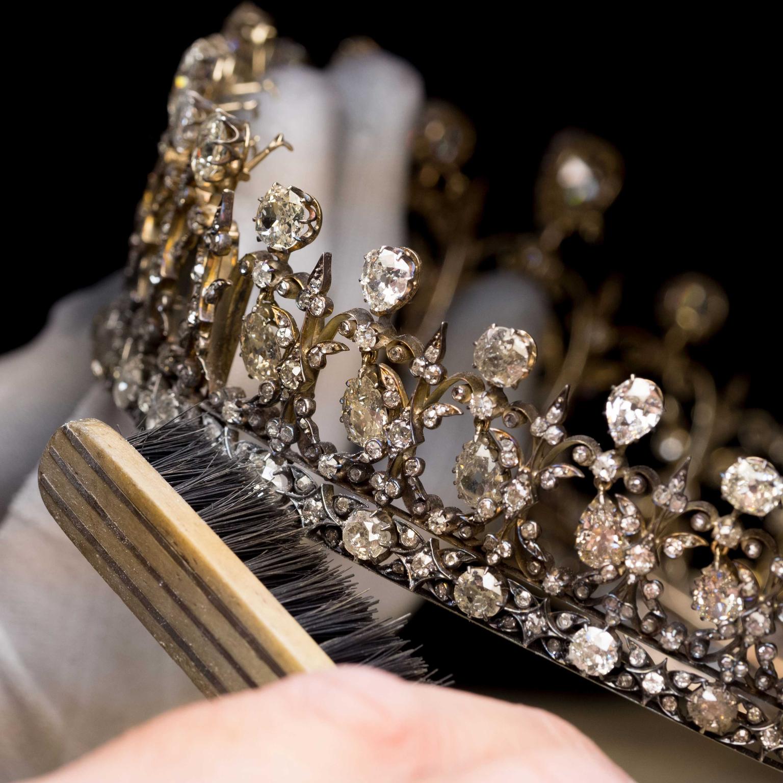 A-conservator-prepares-the-spectacular-Fife-tiara