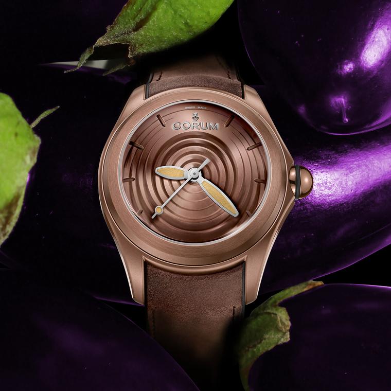 Corum Bubble Op Art watch in chocolate brown