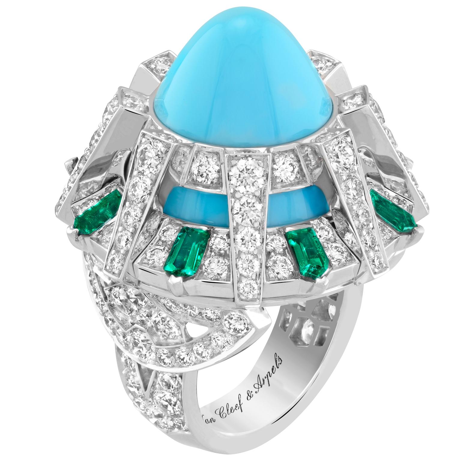 Temple turquoise ring by Van Cleef & Arpels