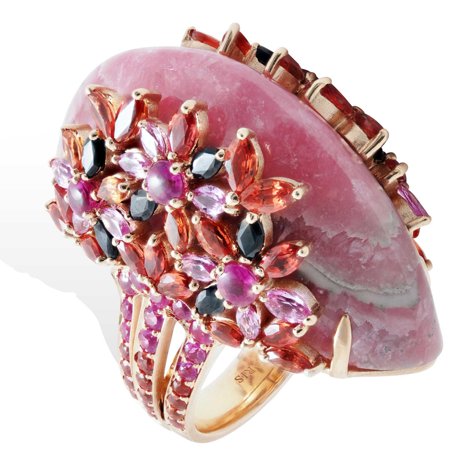 Lydia Courteille Rosa del Inca rhodochrosite cabochon ring