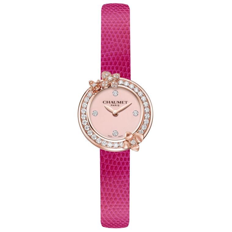 Chaumet Hortensia Eden watch with pink opal dial