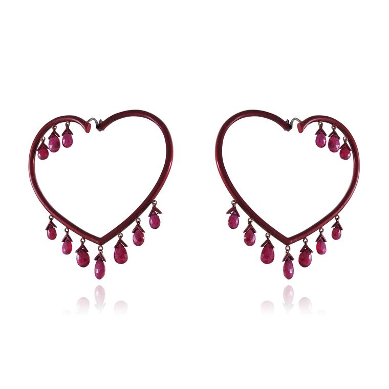 Lydia Courteille Scarlett Empress ruby earrings