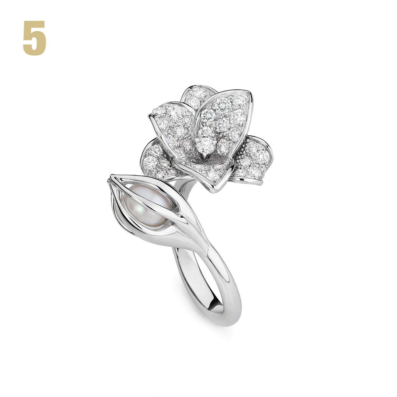 Mellerio dits Meller diamond and pearl ring