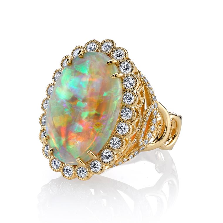 Easter Egg opal cocktail ring