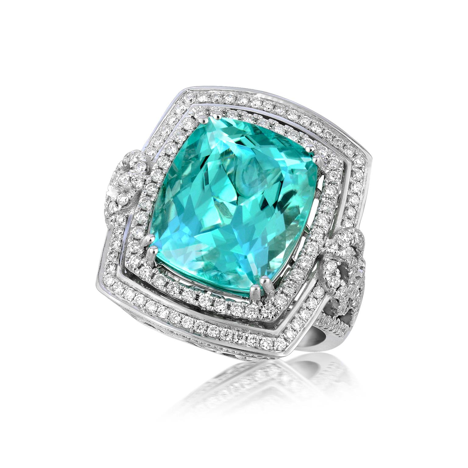 Le Vian African Paraiba tourmaline and diamond ring