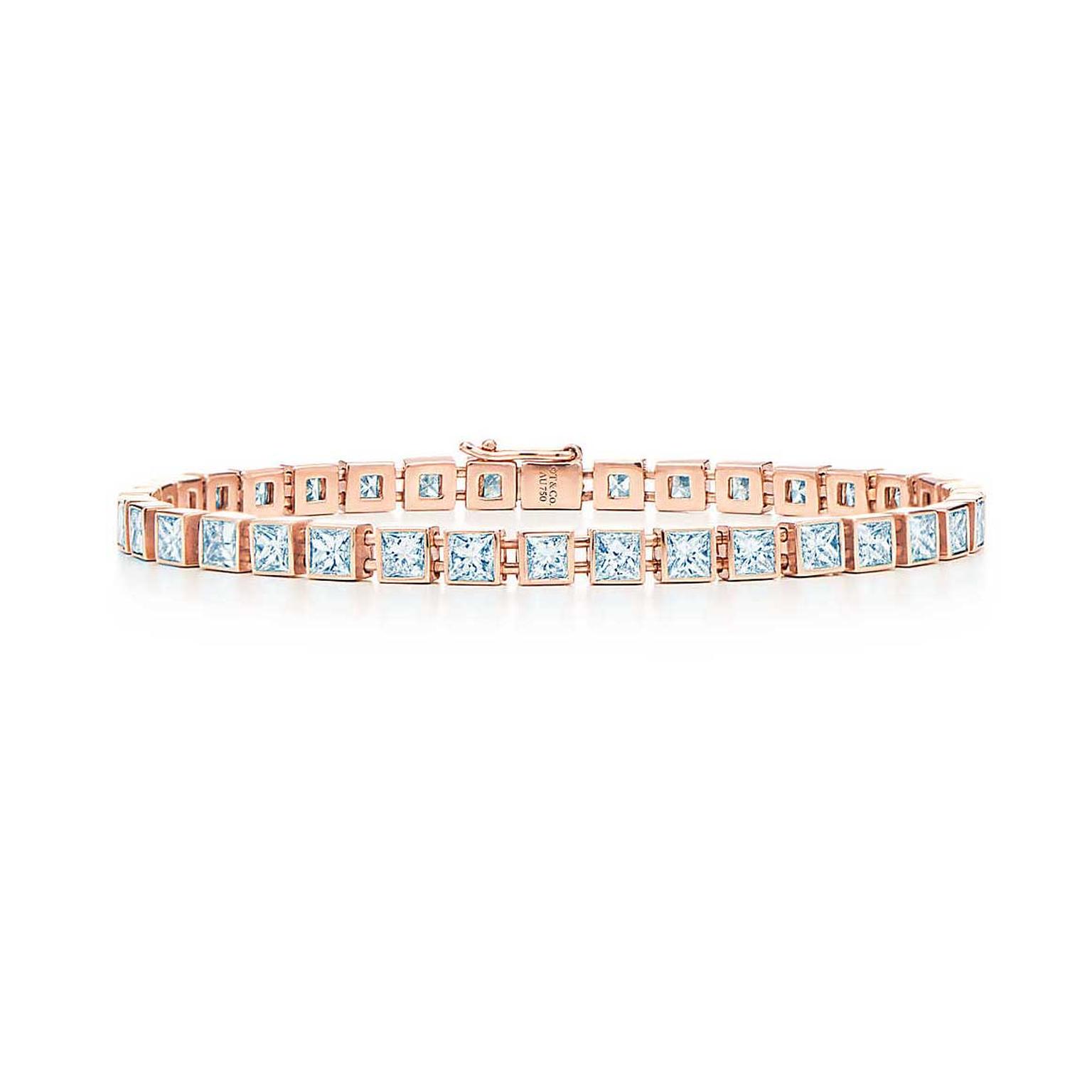 Tiffany diamond tennis bracelet in rose gold
