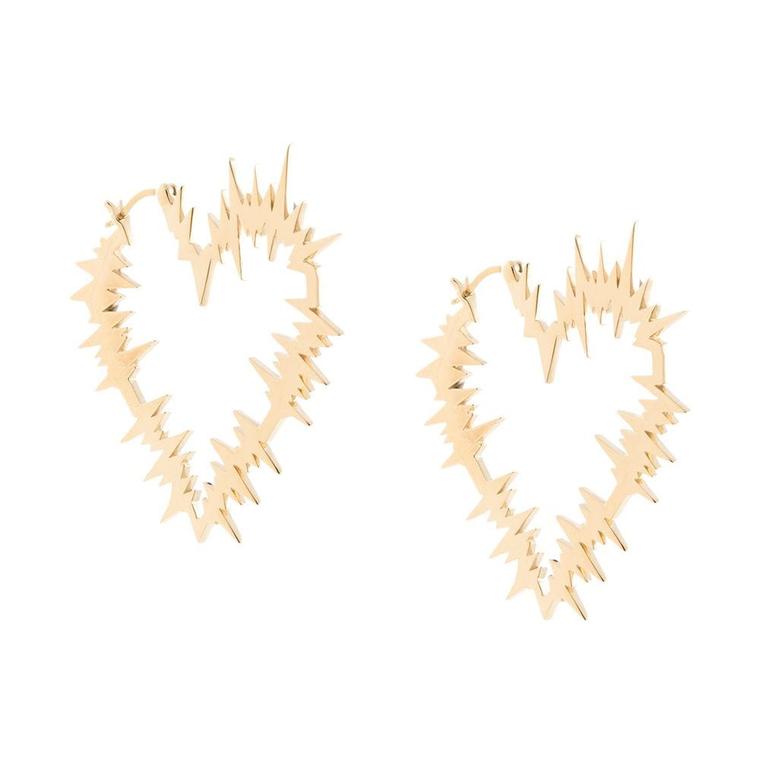 Electric Heart hoop earrings by Karen Walker