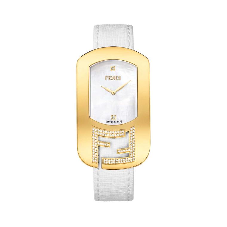 Fendi Chameleon diamond watch with mother-of-pearl dial