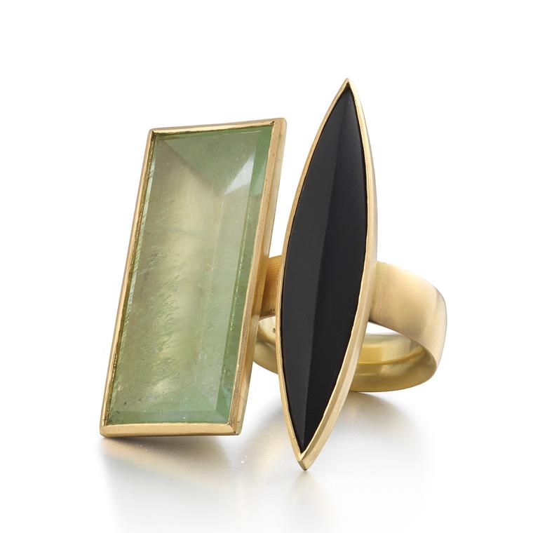 Ulla Hörnfeldt beryl and black onyx ring