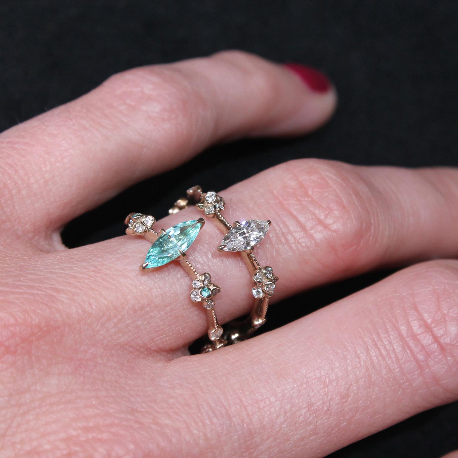 Kataoka marquise cut diamond solitaire engagement ring